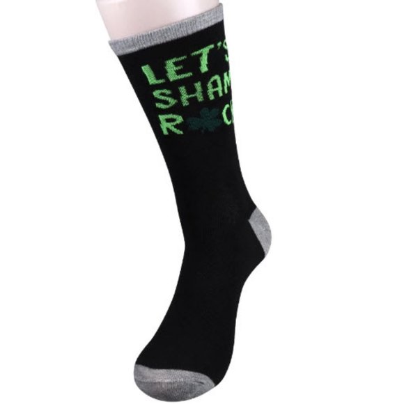 *3/$15 Mens LET'S SHAM ROCK Lucky St. Paddys Day Socks - Picture 4 of 4